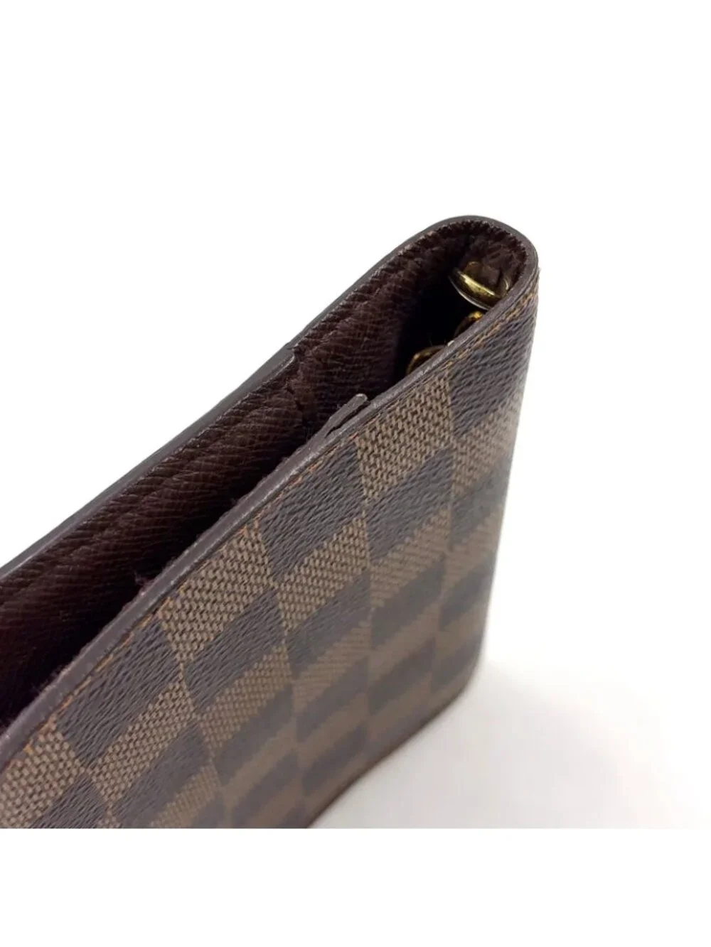 Louis Vuitton Agenda PM Damier Leather Brown Notebook Cover Gold